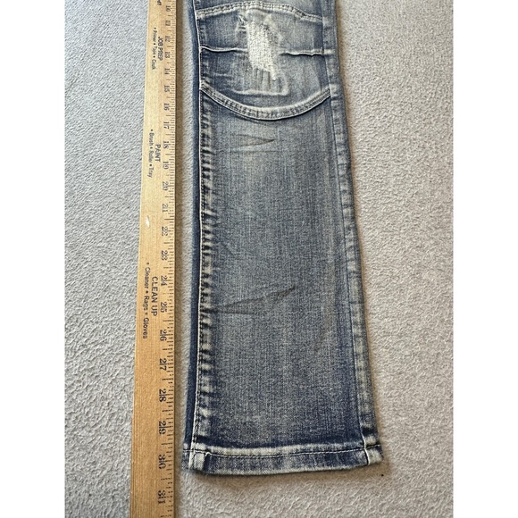 RGSTR Jeans Mens 31x30 Blue Distressed Repair Patch Slim Skinny Stretch Denim - Picture 15 of 16